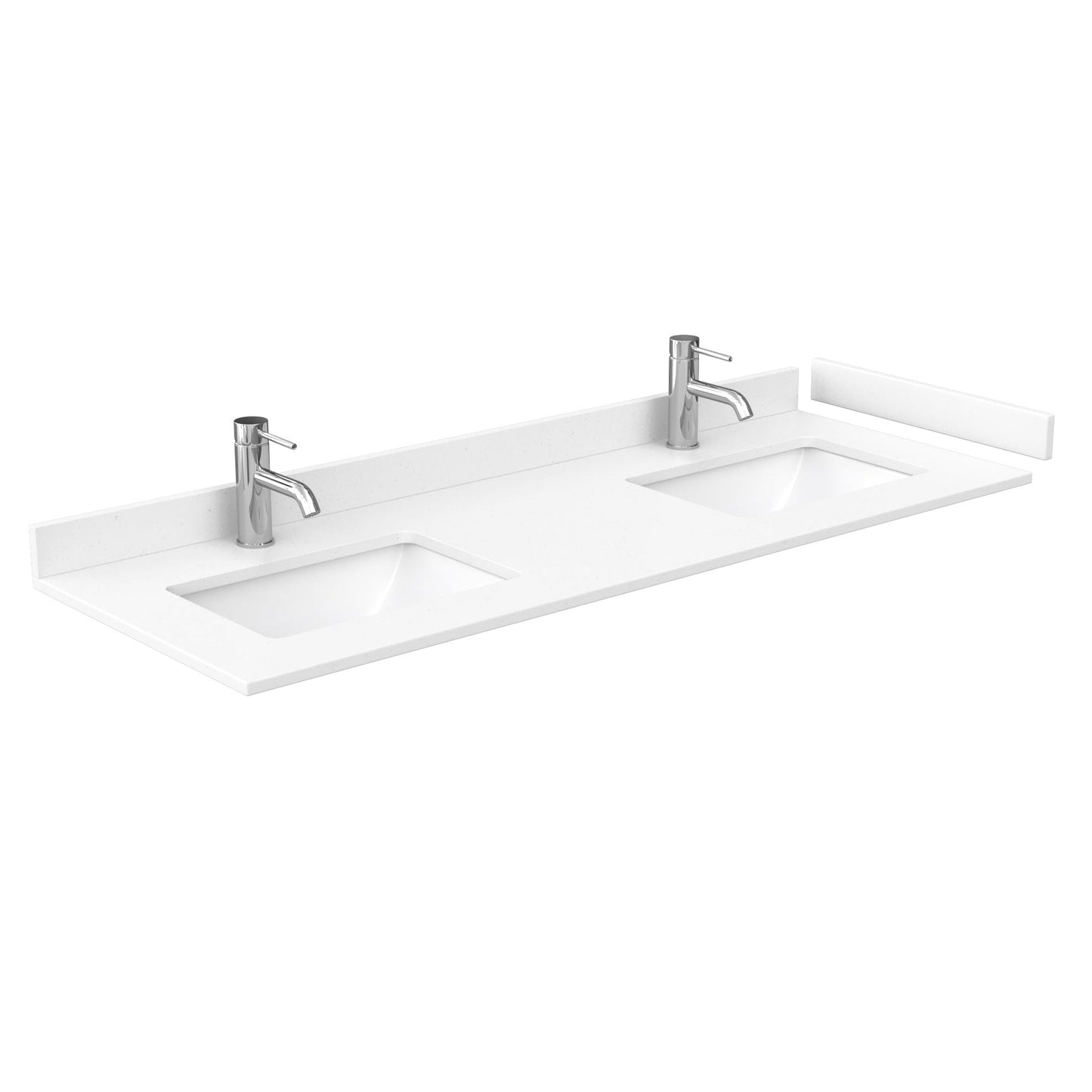 Wyndham Collection Sheffield 60" Double Bathroom Vanity in White, White Cultured Marble Countertop, Undermount Square Sinks, 58" Mirror