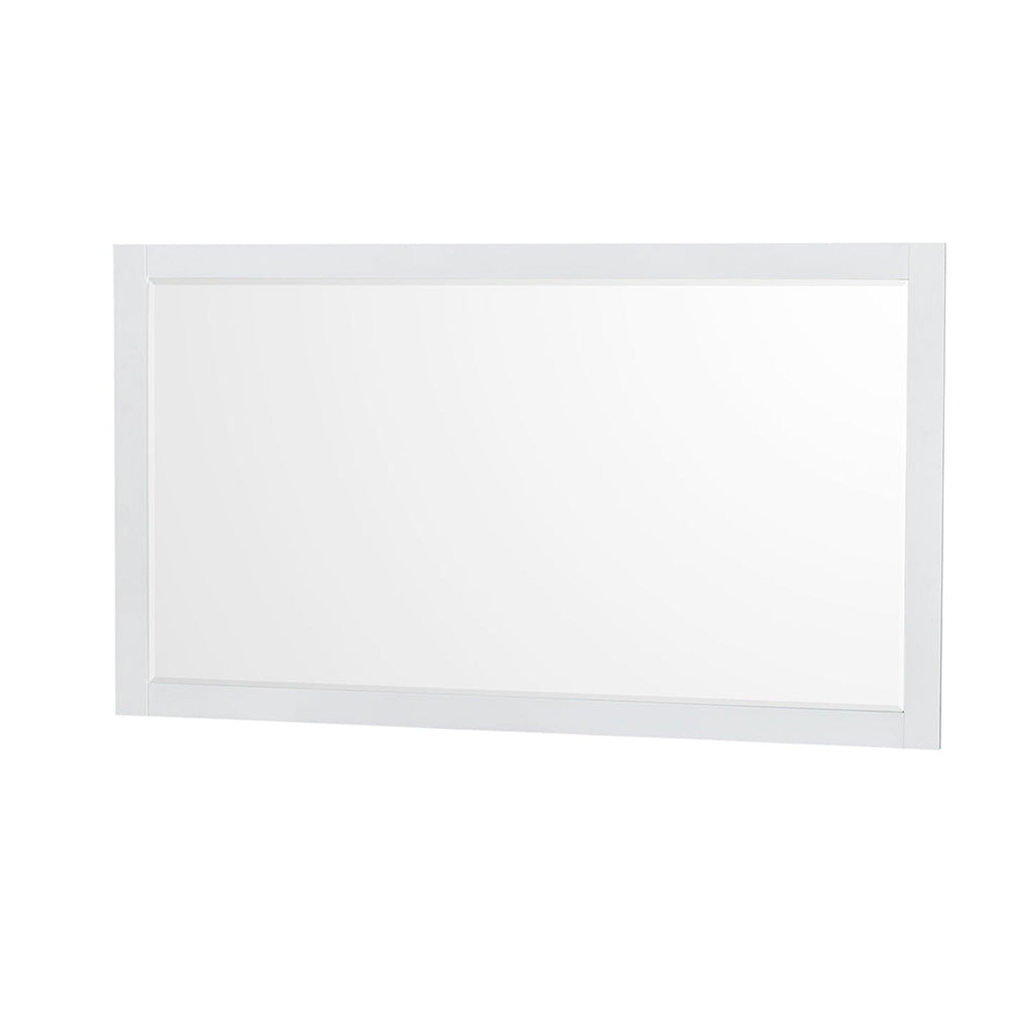 Wyndham Collection Sheffield 60" Double Bathroom Vanity in White, White Quartz Countertop, Undermount Square Sinks, 58" Mirror