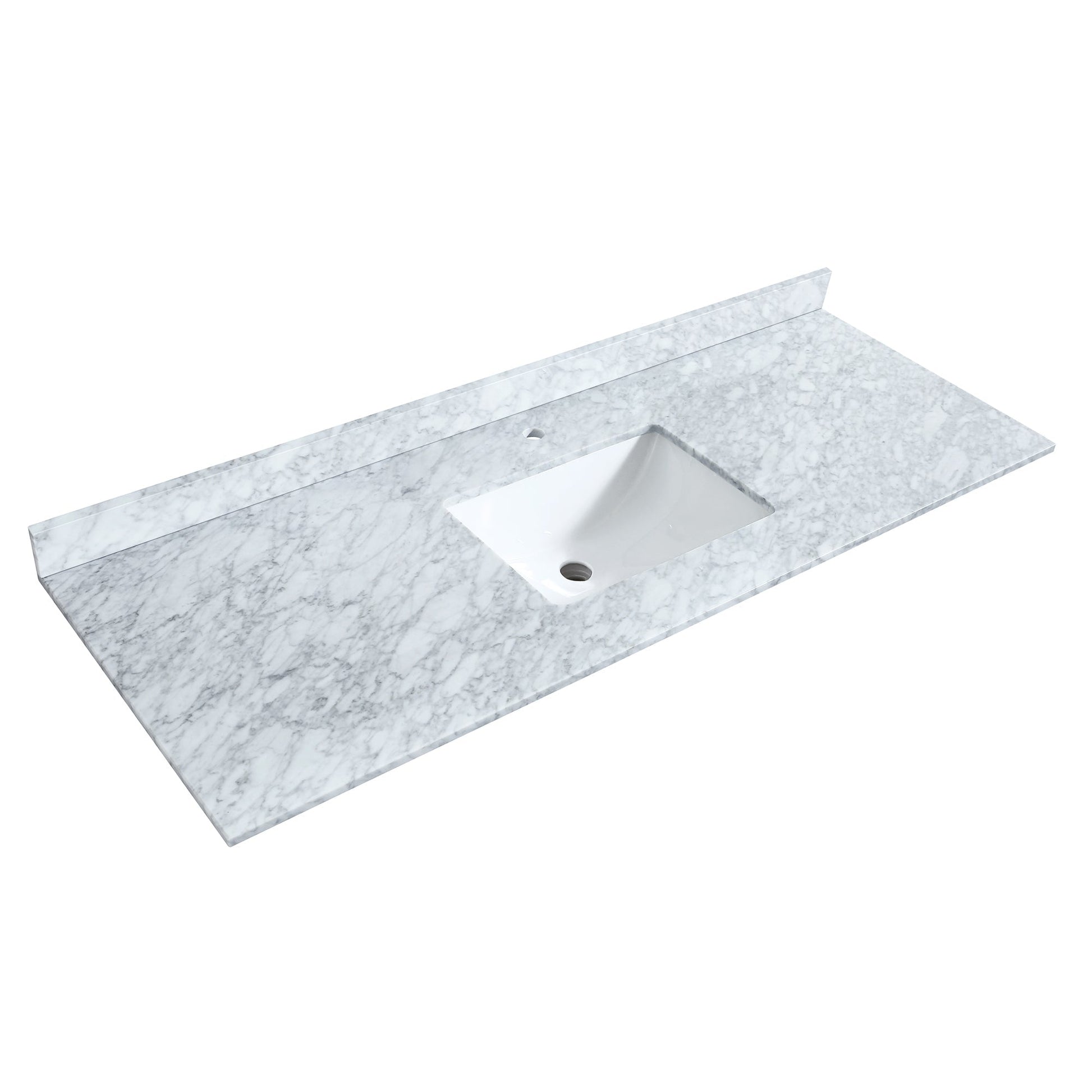 Wyndham Collection Sheffield 60" Single Bathroom Vanity in Dark Gray, White Carrara Marble Countertop, Undermount Square Sink, and 58" Mirror