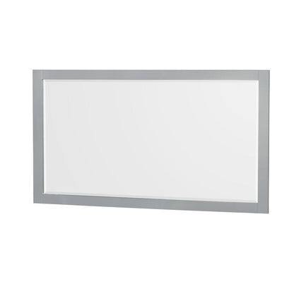 Wyndham Collection Sheffield 60" Single Bathroom Vanity in Gray, No Countertop, No Sink, and 58" Mirror