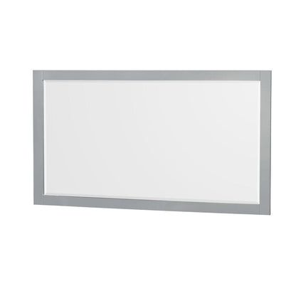 Wyndham Collection Sheffield 60" Single Bathroom Vanity in Gray, White Cultured Marble Countertop, Undermount Square Sink, 58" Mirror