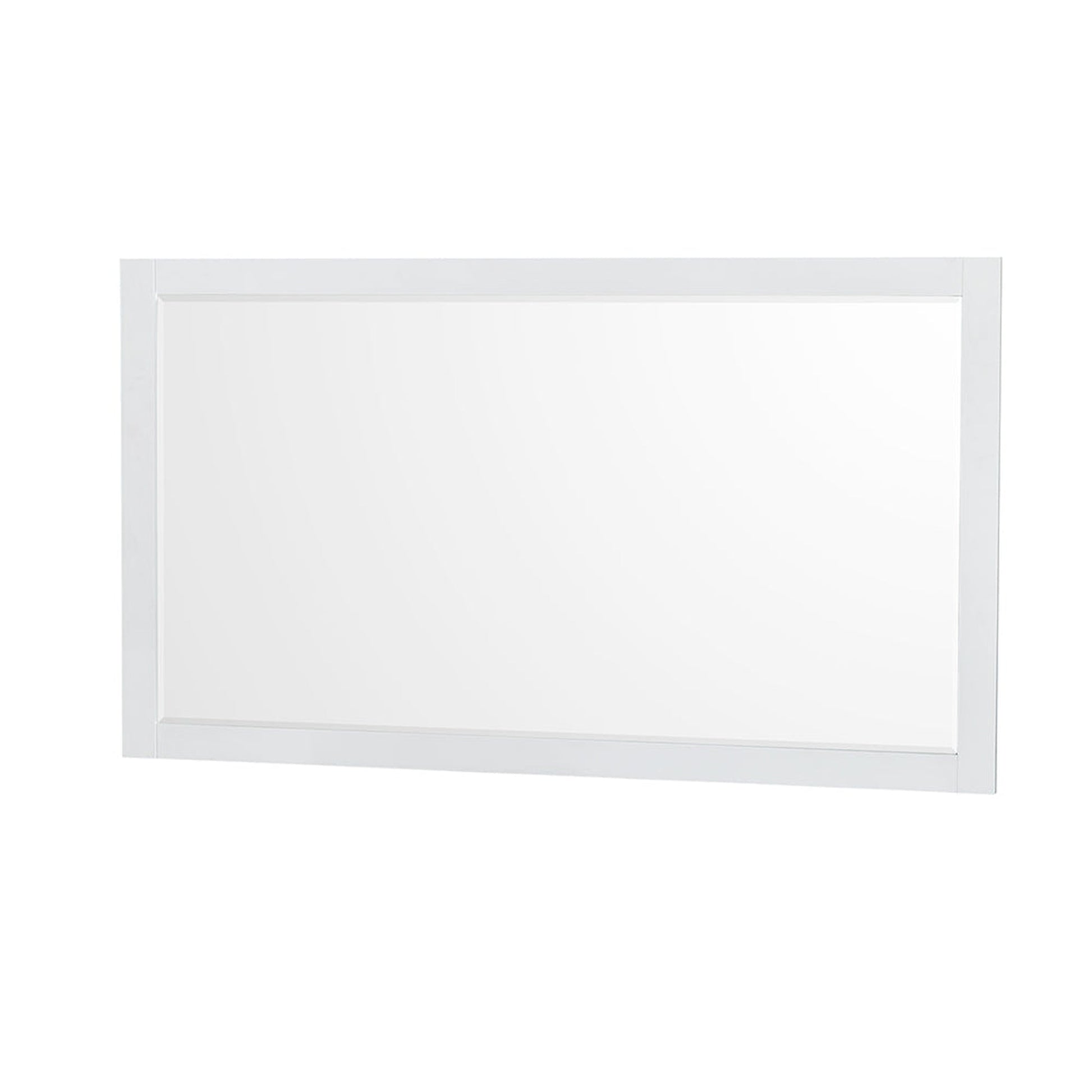 Wyndham Collection Sheffield 60" Single Bathroom Vanity in White, Calacatta Quartz Countertop, Undermount Square Sink, 58" Mirror