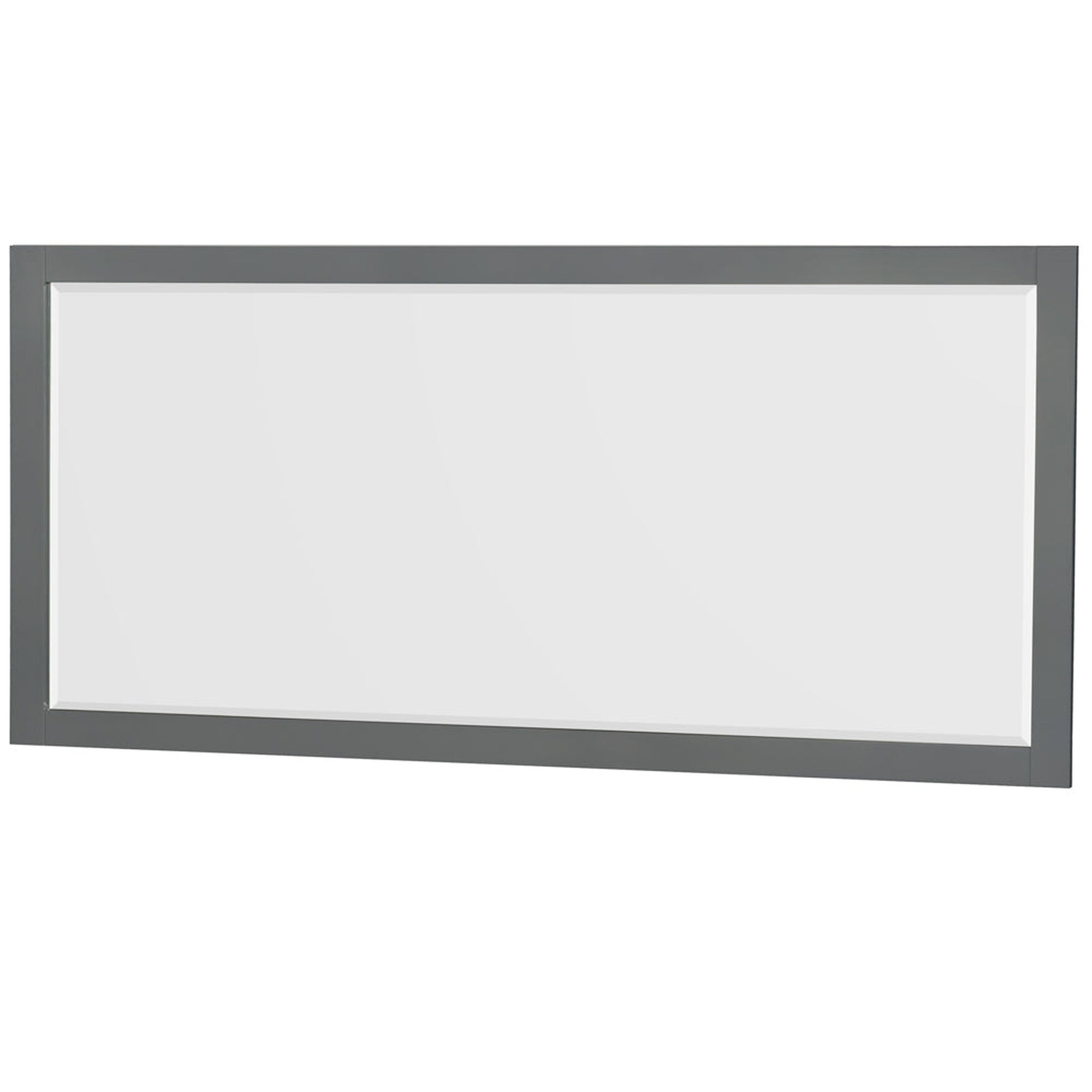 Wyndham Collection Sheffield 72" Double Bathroom Vanity in Dark Gray, White Cultured Marble Countertop, Undermount Square Sinks, 70" Mirror