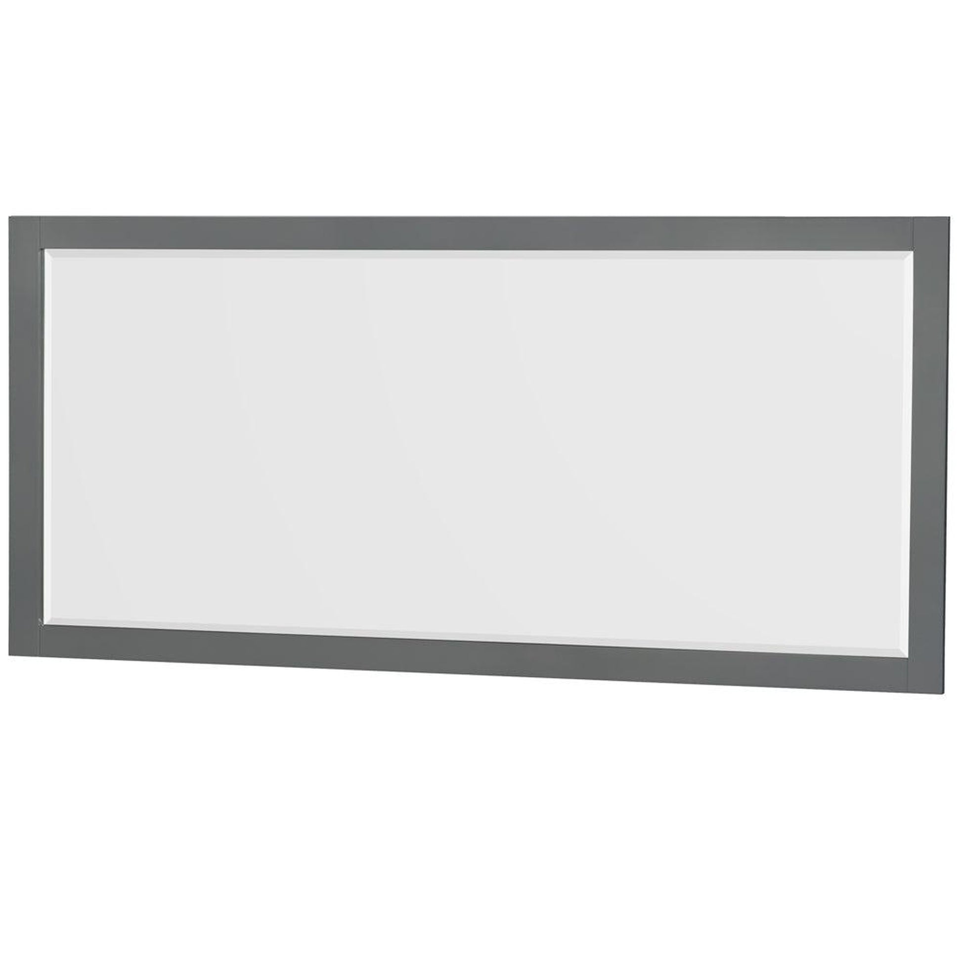 Wyndham Collection Sheffield 72" Double Bathroom Vanity in Dark Gray, White Quartz Countertop, Undermount Square Sinks, 70" Mirror