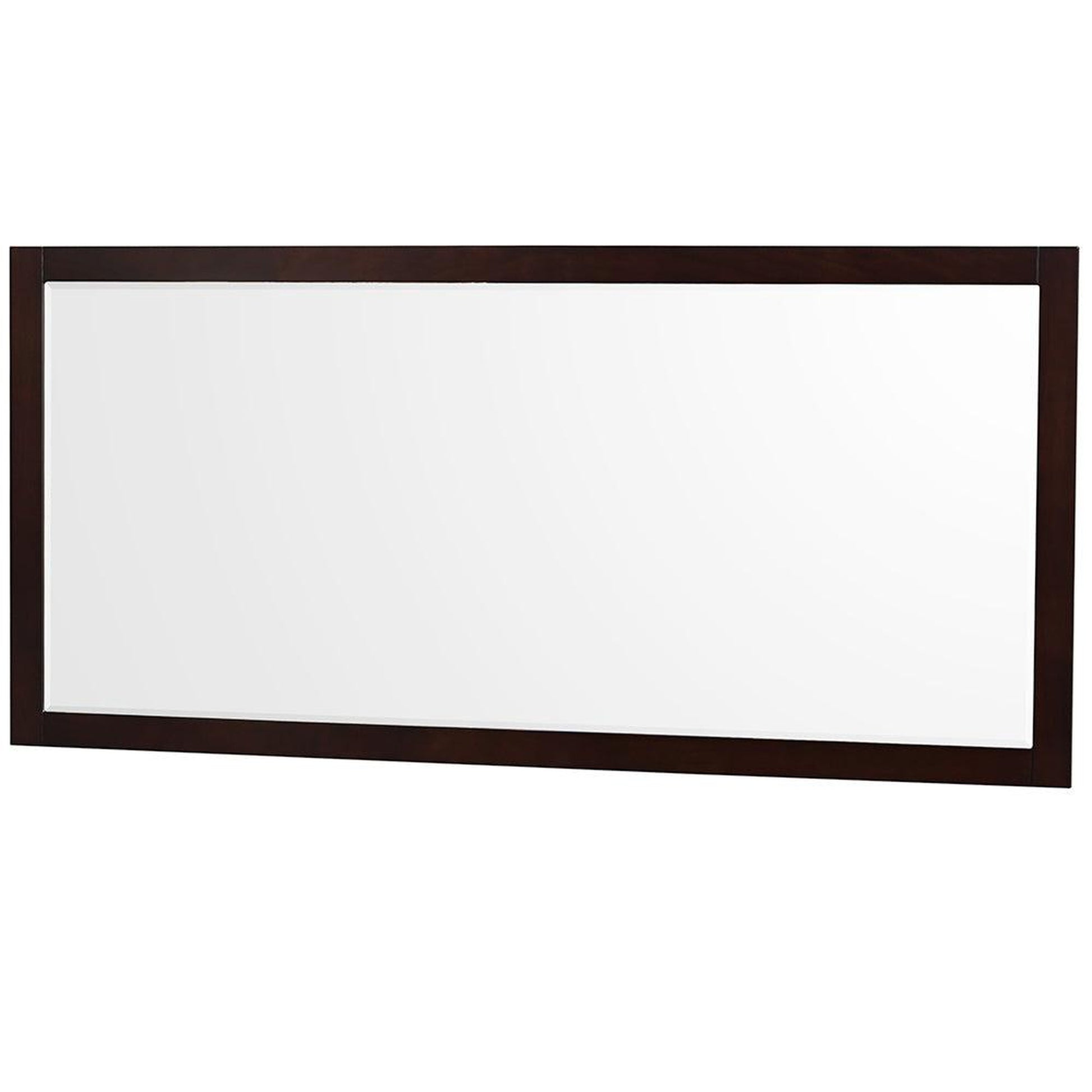 Wyndham Collection Sheffield 72" Double Bathroom Vanity in Espresso, White Cultured Marble Countertop, Undermount Square Sinks, 70" Mirror