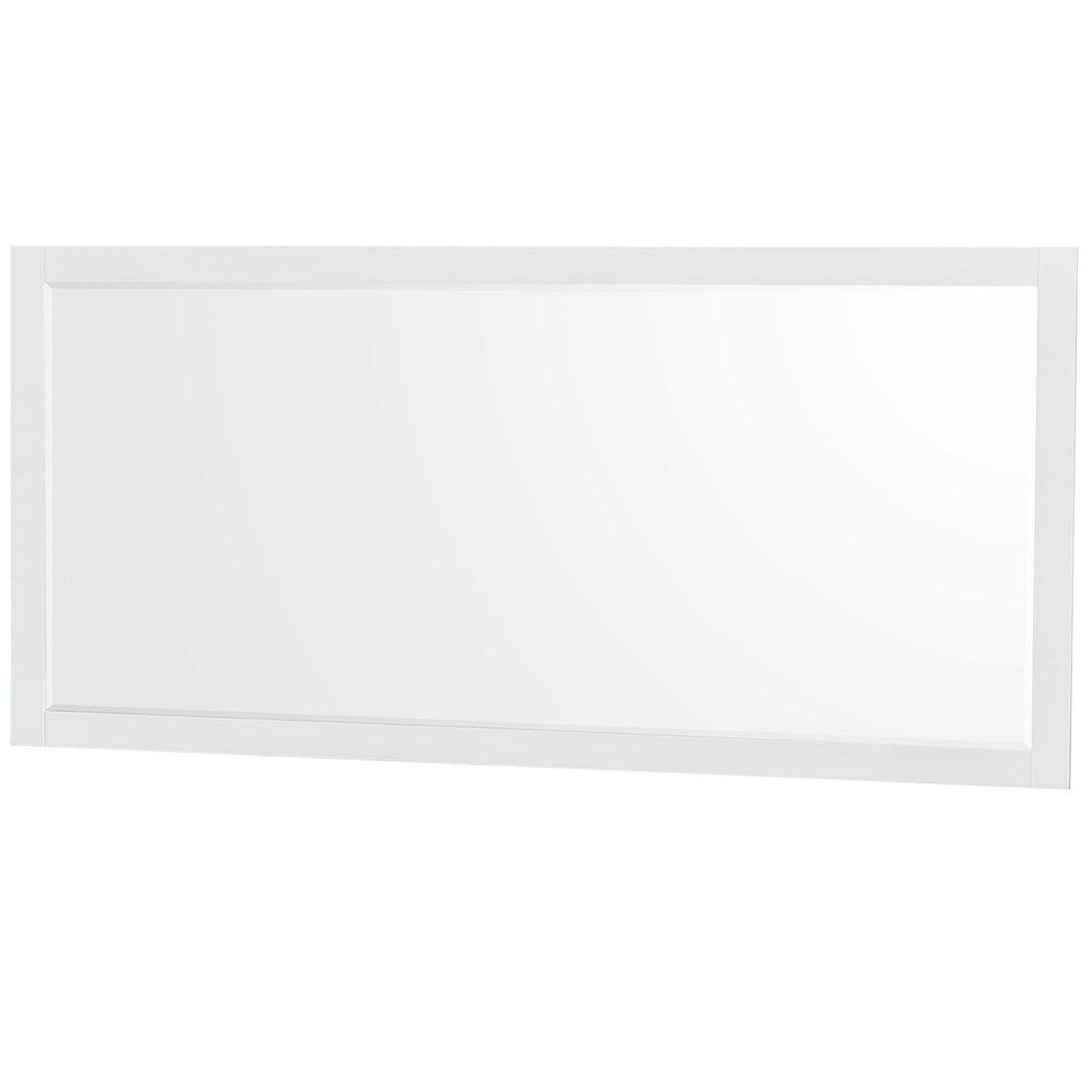 Wyndham Collection Sheffield 72" Double Bathroom Vanity in White, White Quartz Countertop, Undermount Square Sinks, 70" Mirror