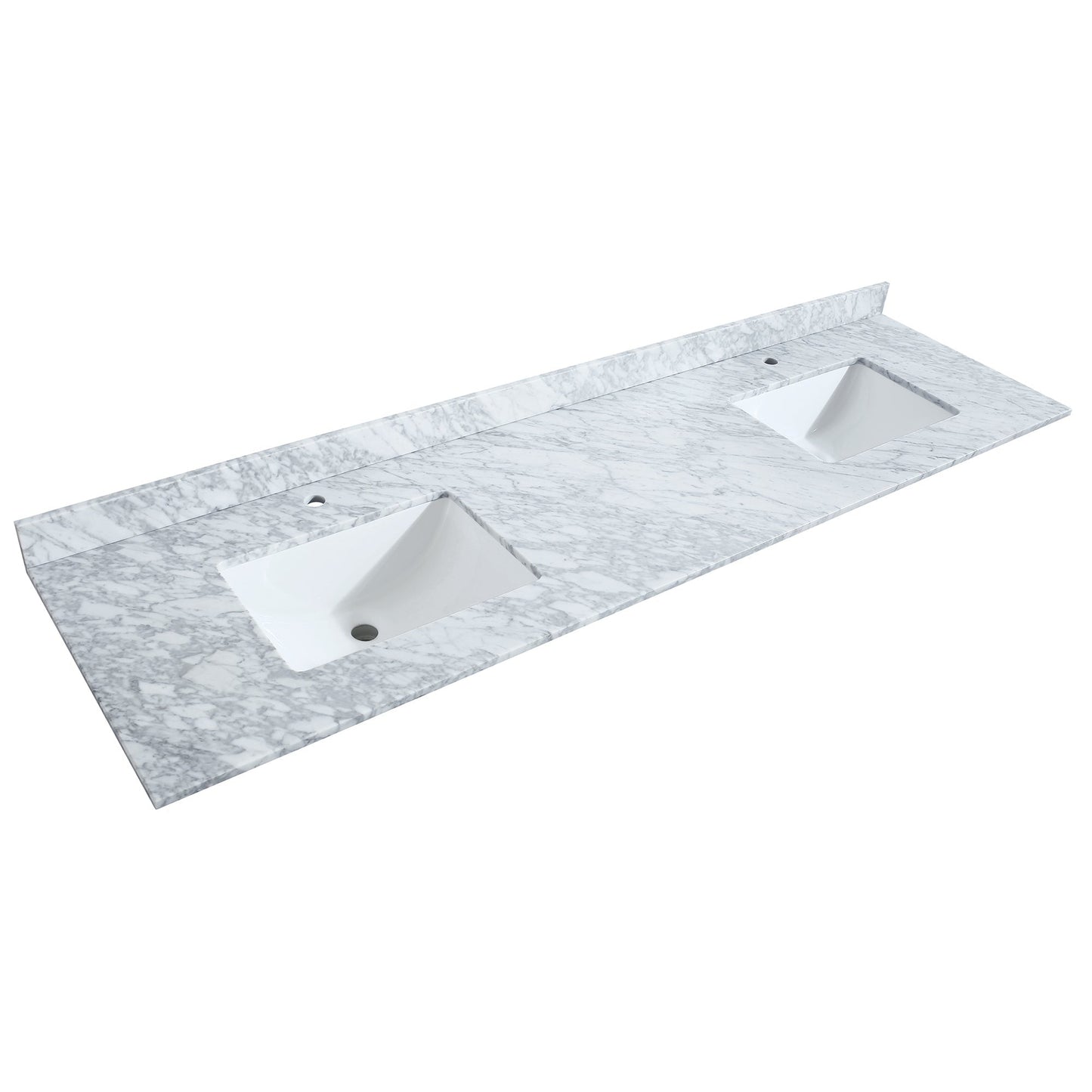 Wyndham Collection Sheffield 80" Double Bathroom Vanity in Dark Gray, White Carrara Marble Countertop, Undermount Square Sinks, and 24" Mirror