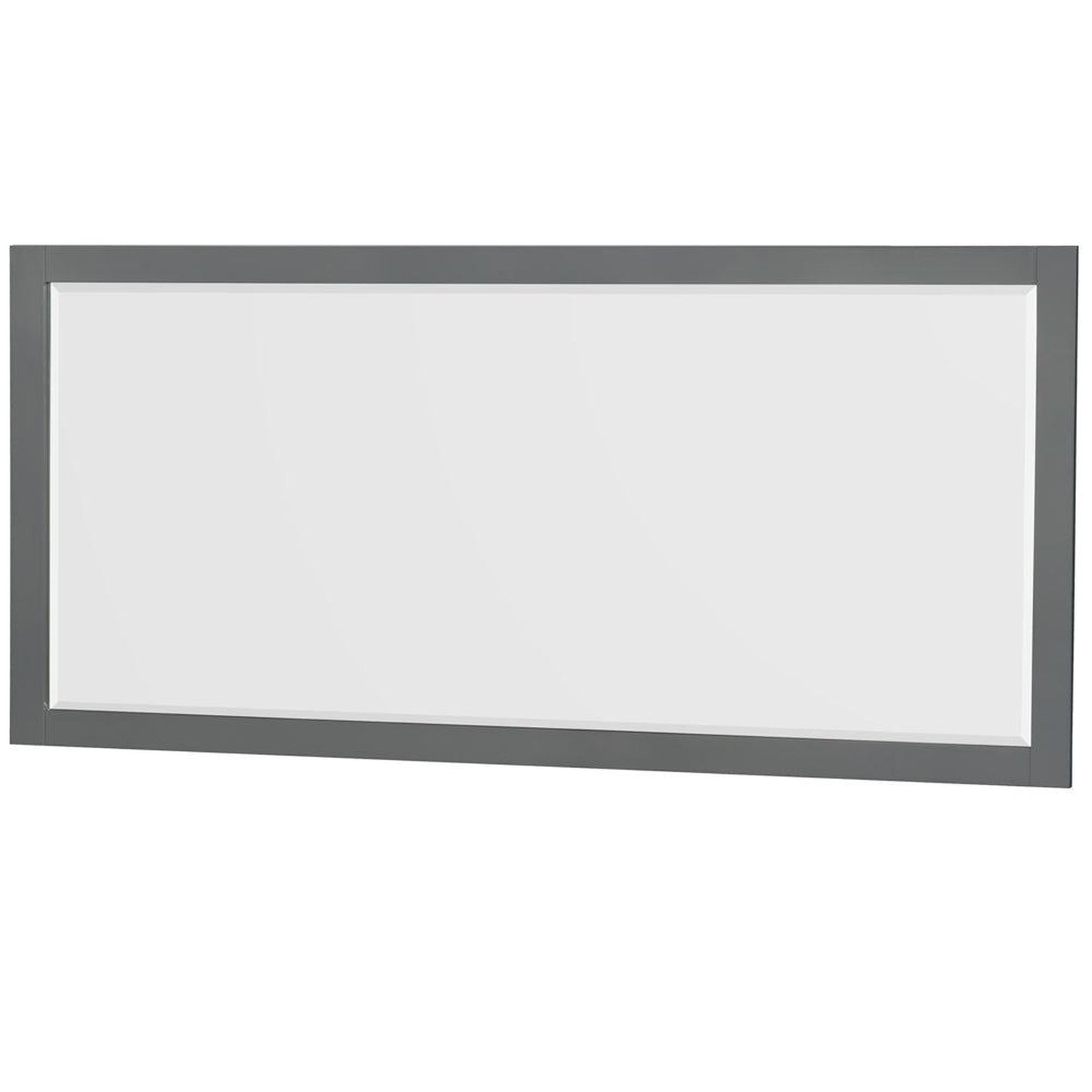 Wyndham Collection Sheffield 80" Double Bathroom Vanity in Dark Gray, White Quartz Countertop, Undermount Square Sinks, 70" Mirror