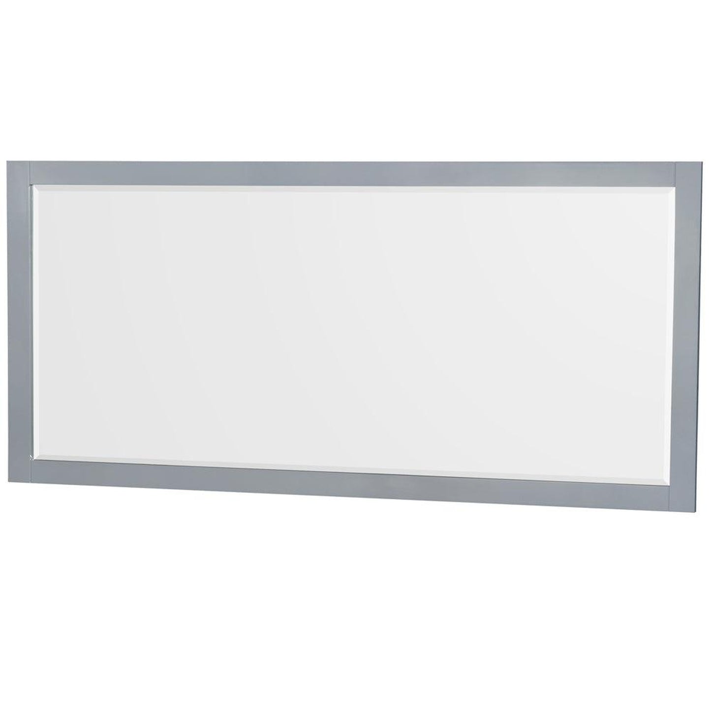 Wyndham Collection Sheffield 80" Double Bathroom Vanity in Gray, White Quartz Countertop, Undermount Square Sinks, 70" Mirror