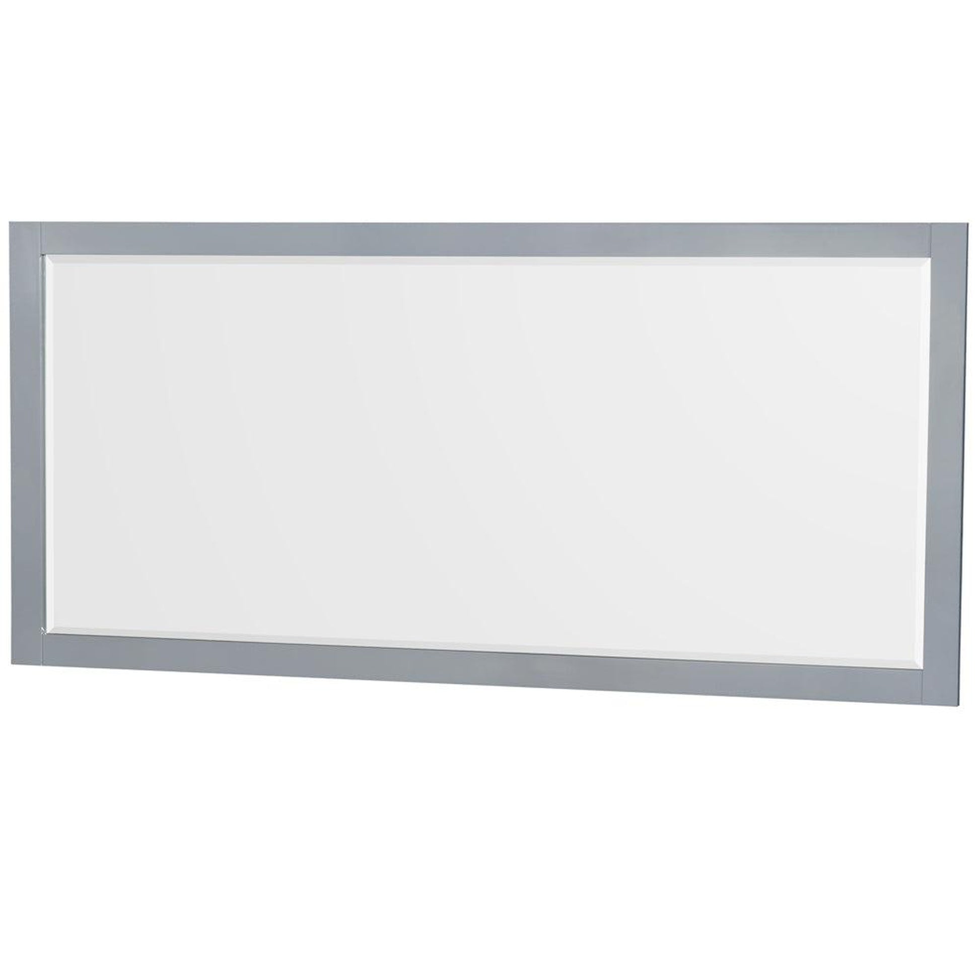 Wyndham Collection Sheffield 80" Double Bathroom Vanity in Gray, White Quartz Countertop, Undermount Square Sinks, 70" Mirror