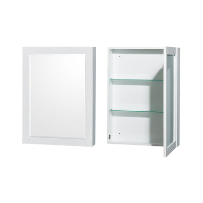 Wyndham Collection Sheffield 80" Double Bathroom Vanity in White, White Cultured Marble Countertop, Undermount Square Sinks, Medicine Cabinet