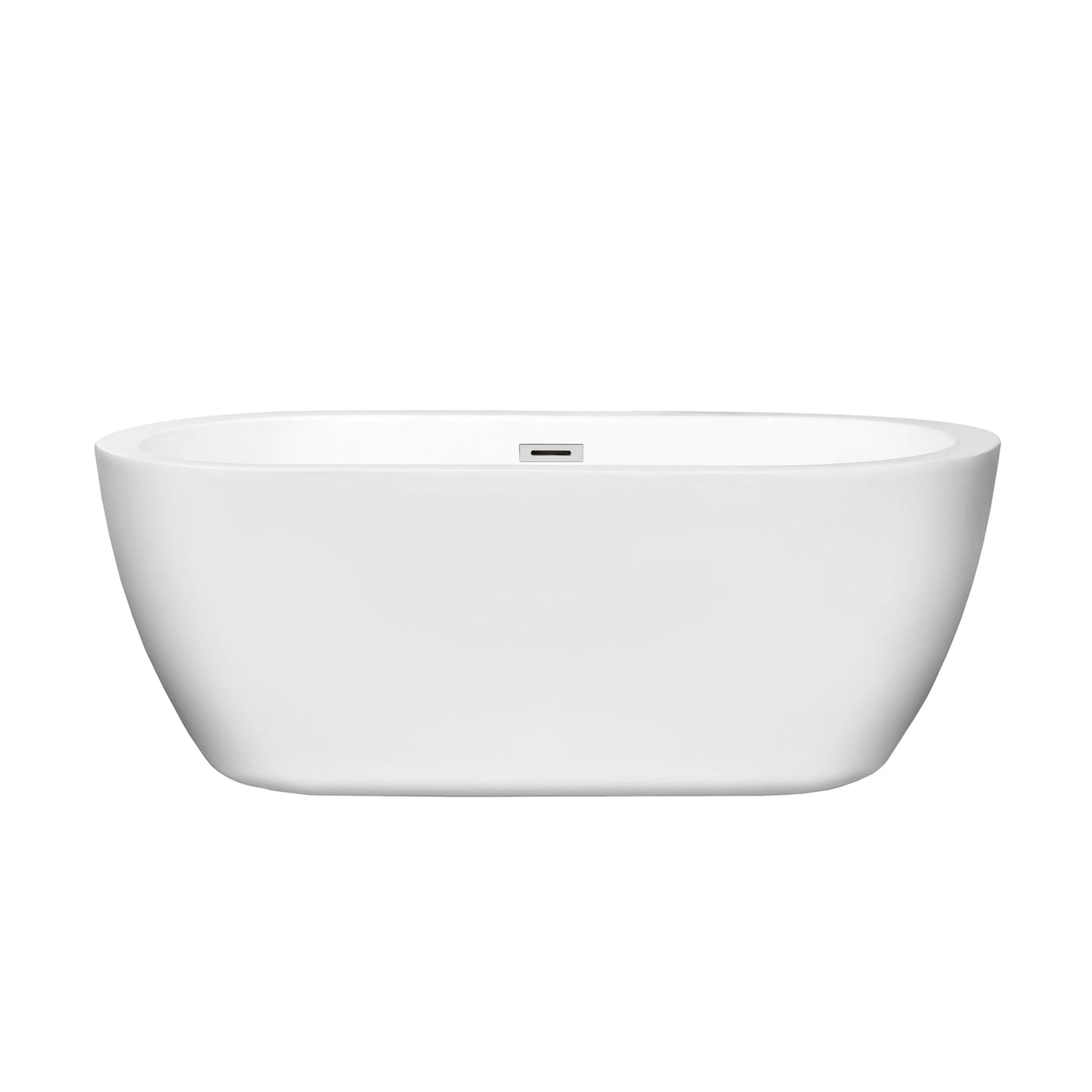 Wyndham Collection Soho 60" Freestanding Bathtub in White With Polished Chrome Drain and Overflow Trim