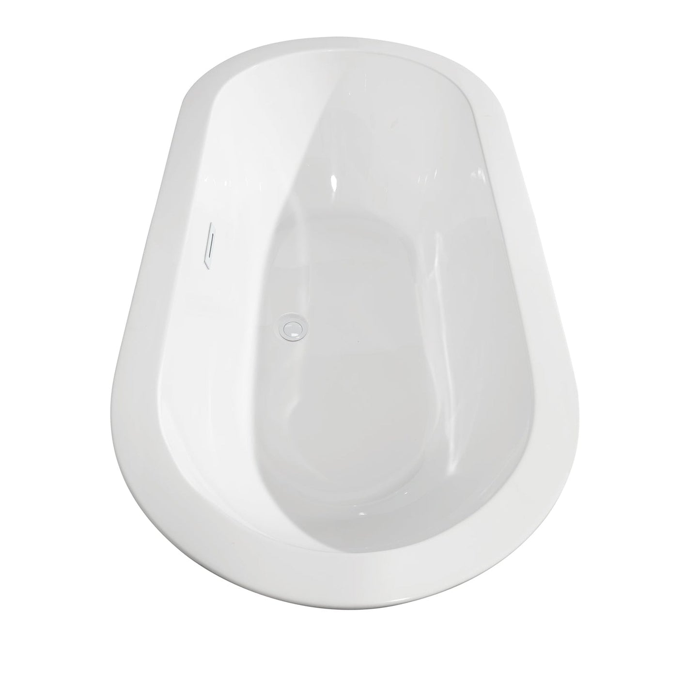 Wyndham Collection Soho 60" Freestanding Bathtub in White With Shiny White Drain and Overflow Trim