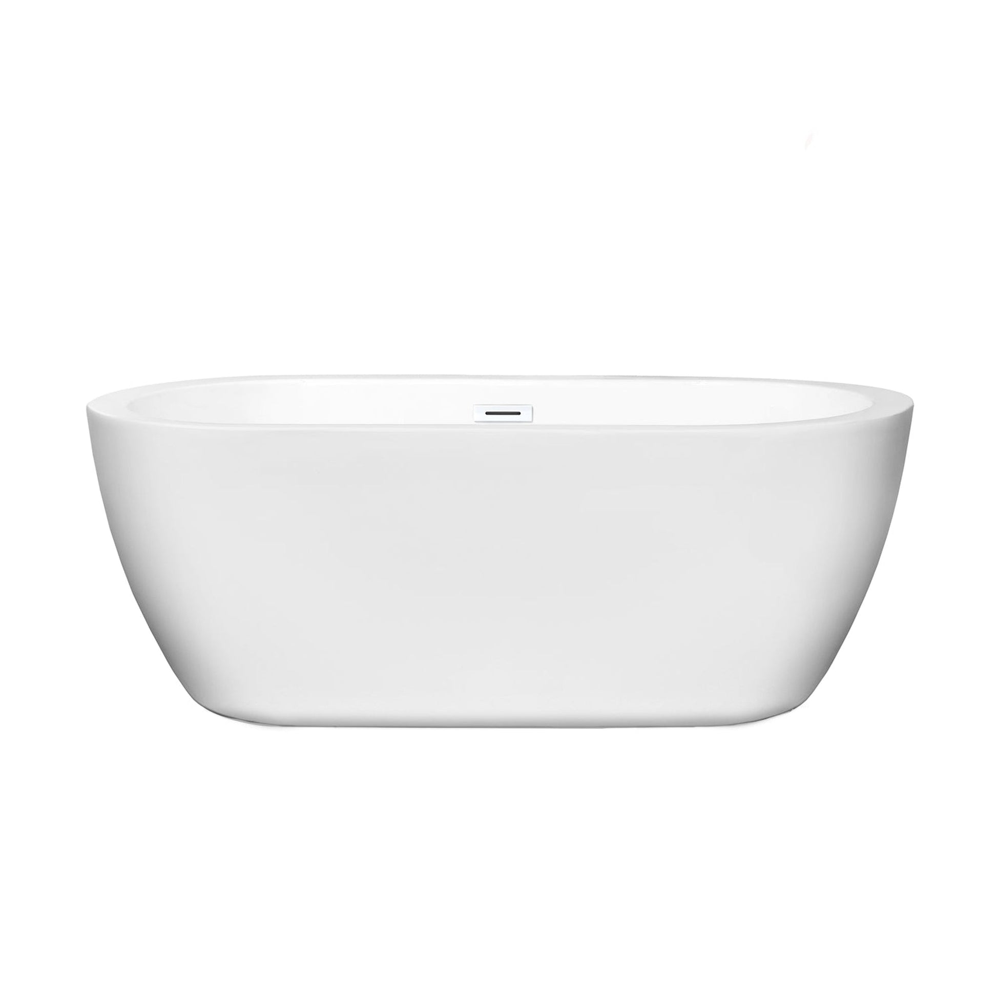 Wyndham Collection Soho 60" Freestanding Bathtub in White With Shiny White Drain and Overflow Trim