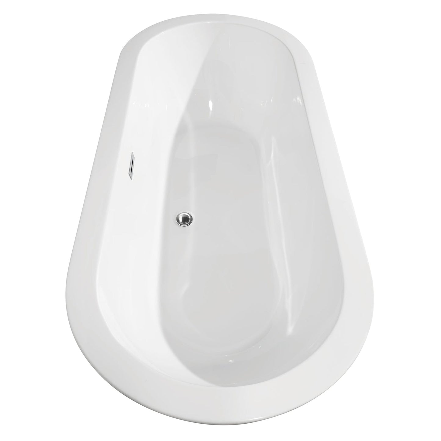 Wyndham Collection Soho 68" Freestanding Bathtub in White With Polished Chrome Drain and Overflow Trim