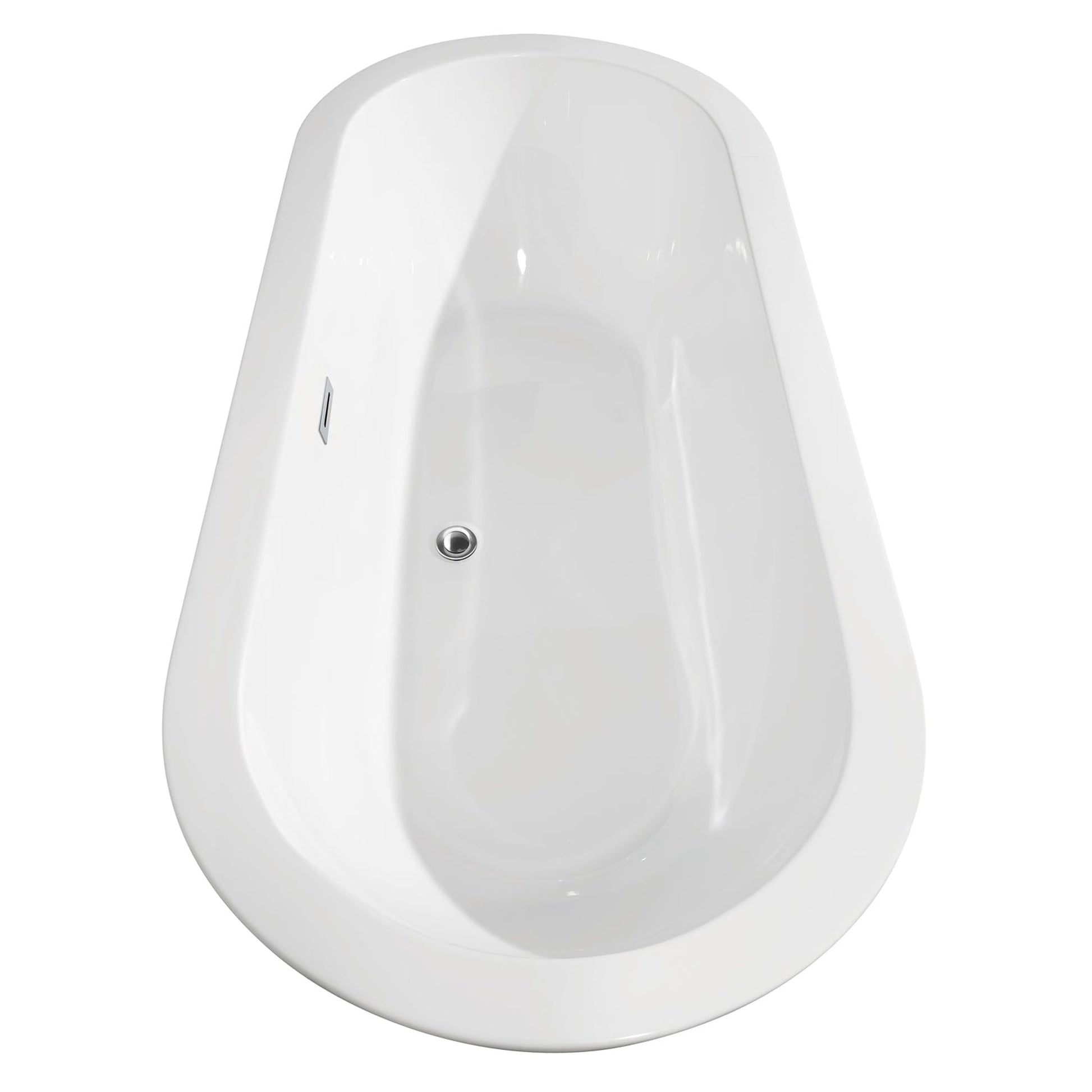 Wyndham Collection Soho 68" Freestanding Bathtub in White With Polished Chrome Drain and Overflow Trim