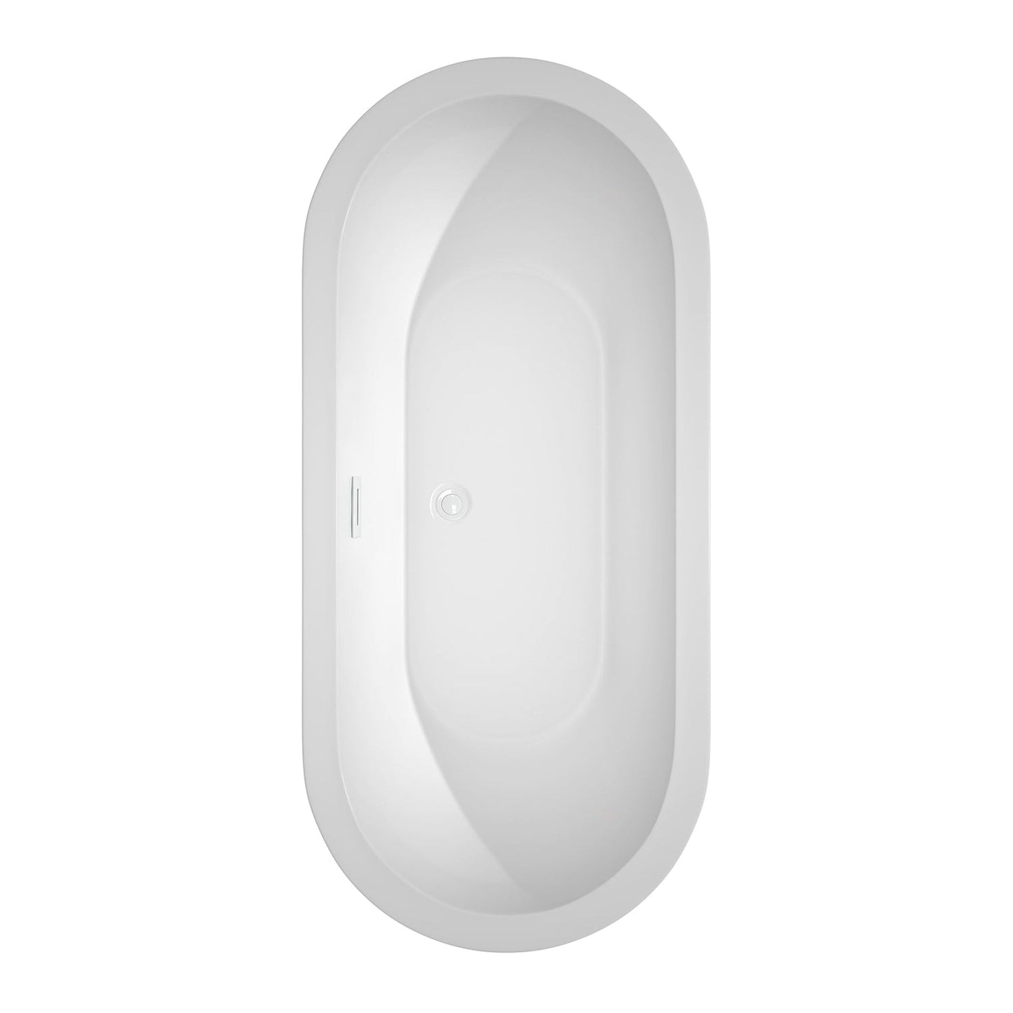 Wyndham Collection Soho 68" Freestanding Bathtub in White With Shiny White Drain and Overflow Trim