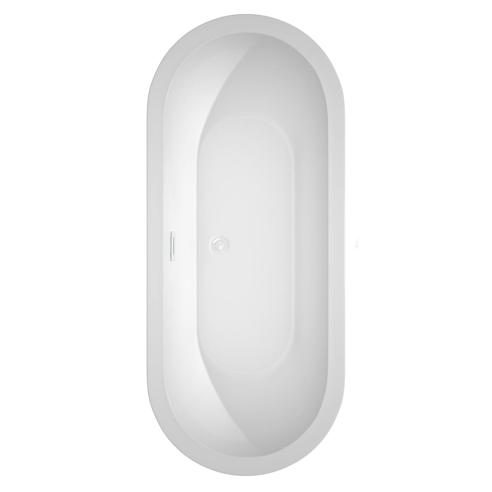 Wyndham Collection Soho 72" Freestanding Bathtub in White With Shiny White Drain and Overflow Trim