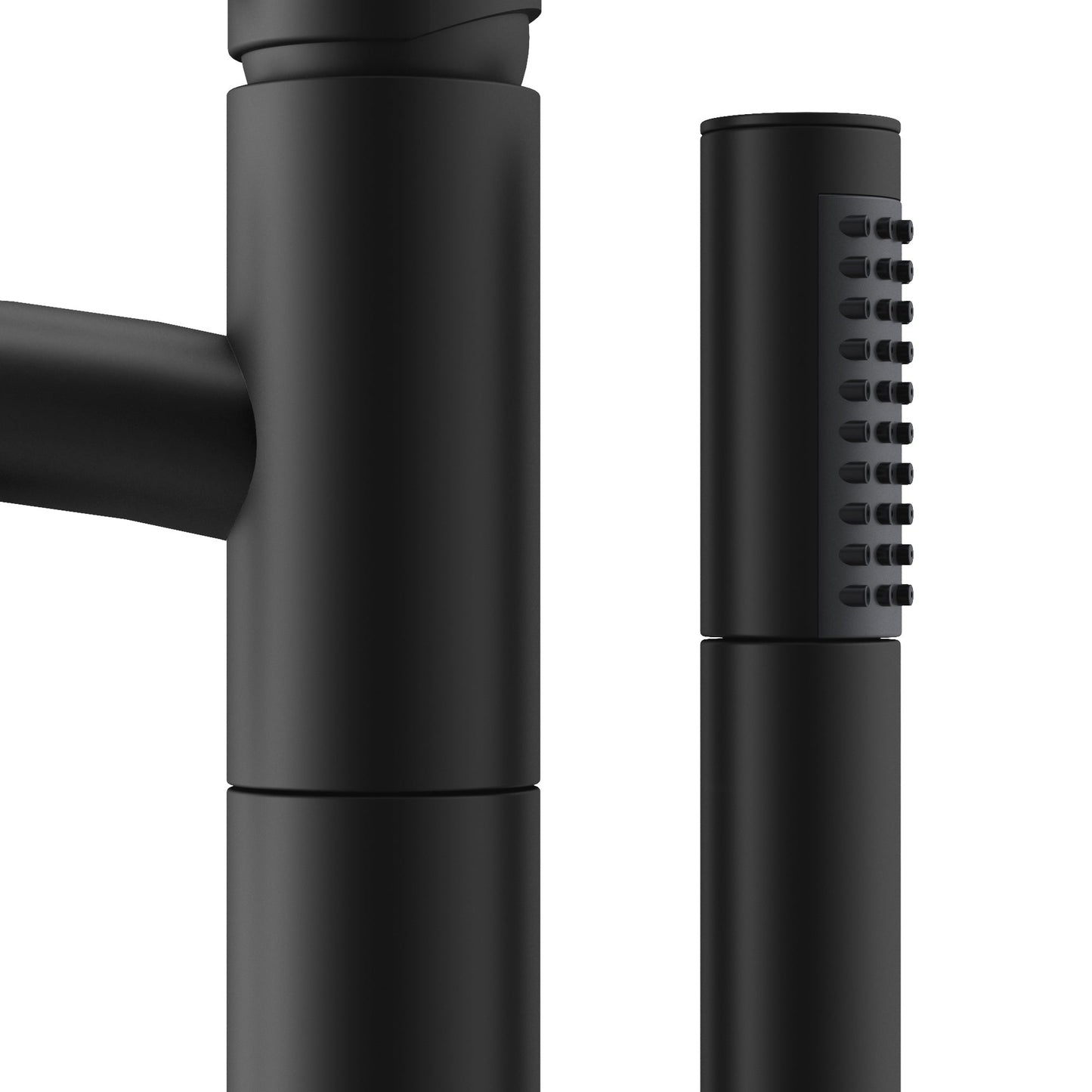 Wyndham Collection Taron Modern-Style Bathroom Tub Filler Faucet (Floor-mounted) in Matte Black