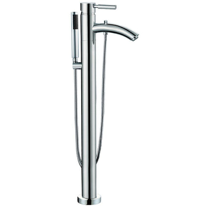 Wyndham Collection Taron Modern-Style Bathroom Tub Filler Faucet (Floor-mounted) in Polished Chrome