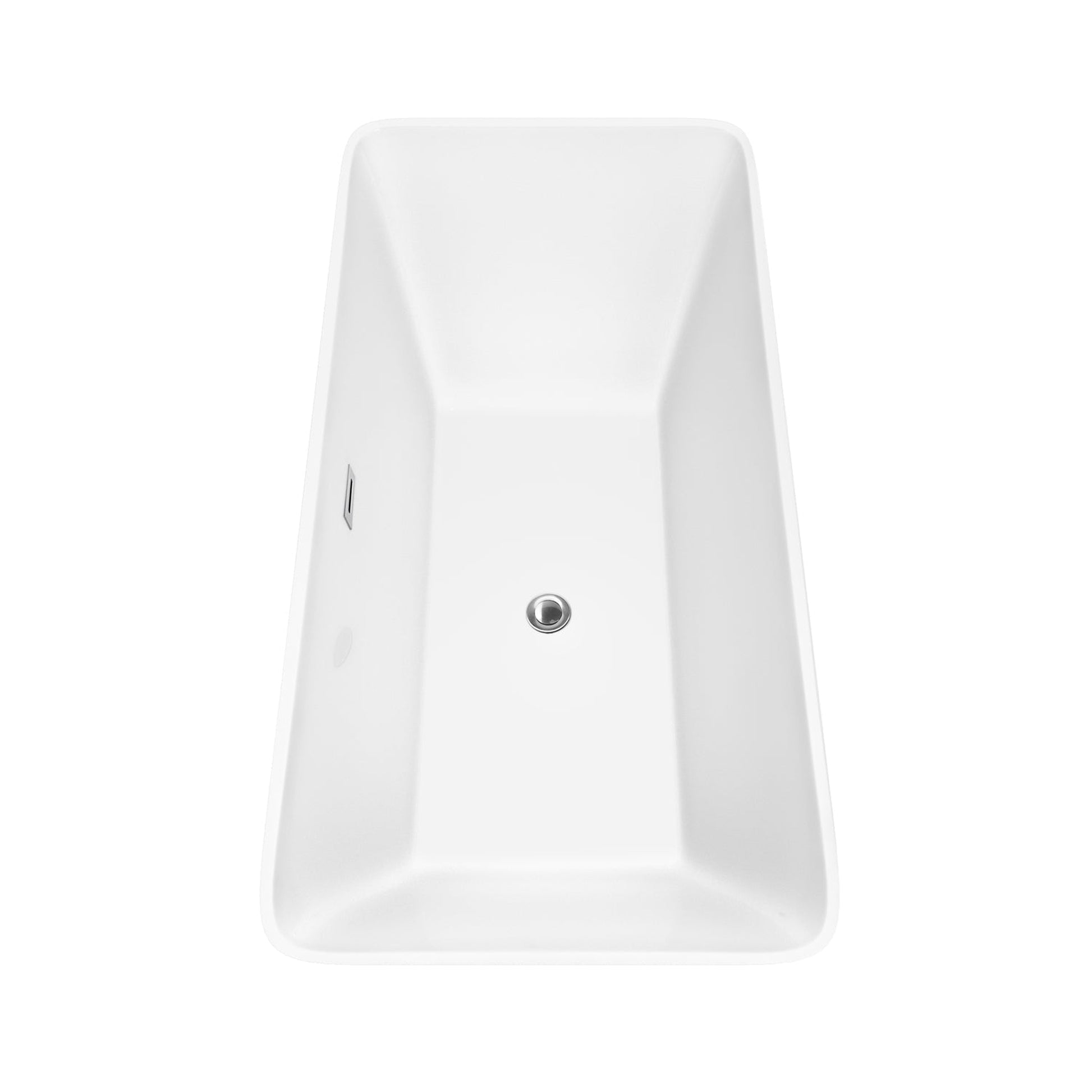 Wyndham Collection Tiffany 67" Freestanding Bathtub in White With Polished Chrome Drain and Overflow Trim