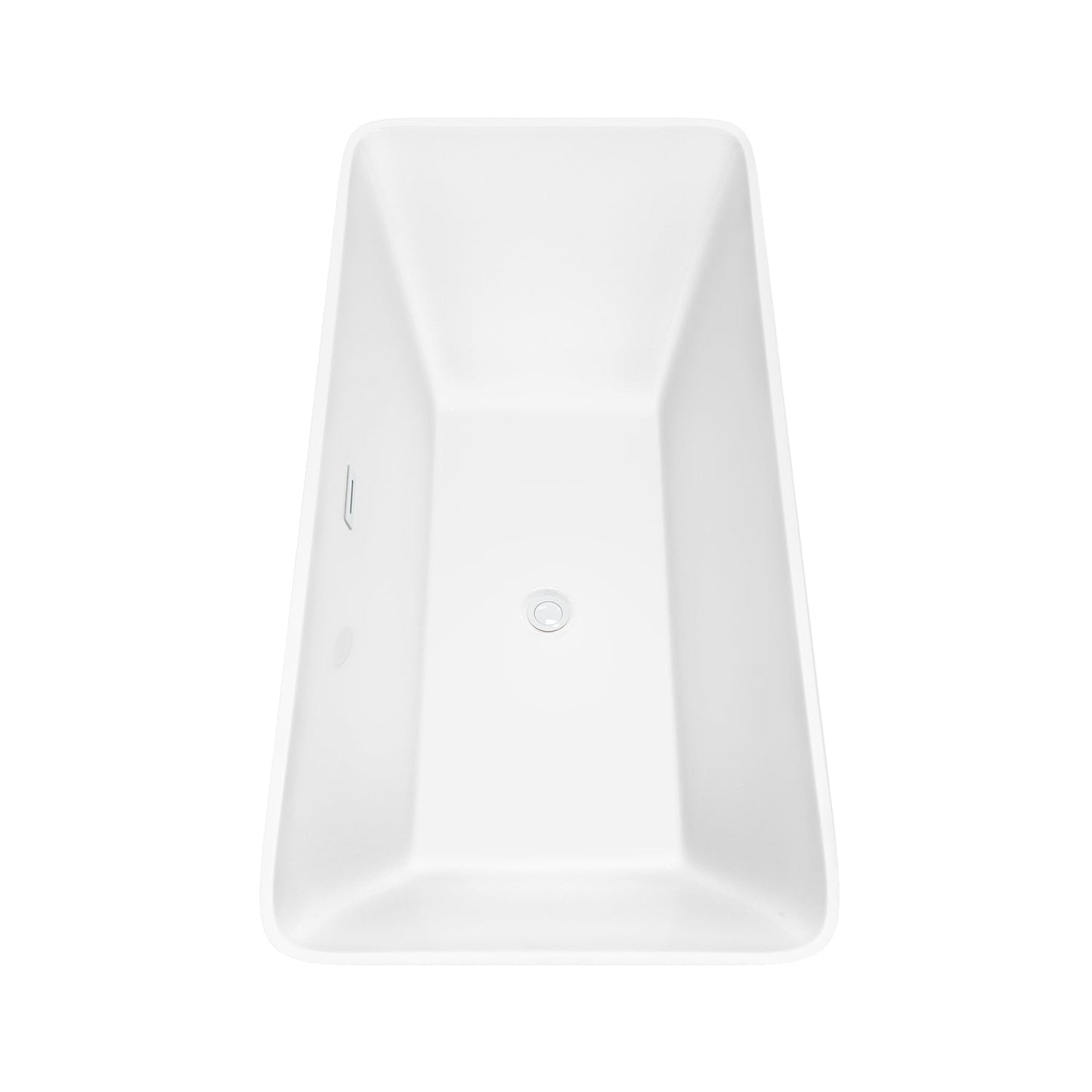 Wyndham Collection Tiffany 67" Freestanding Bathtub in White With Shiny White Drain and Overflow Trim