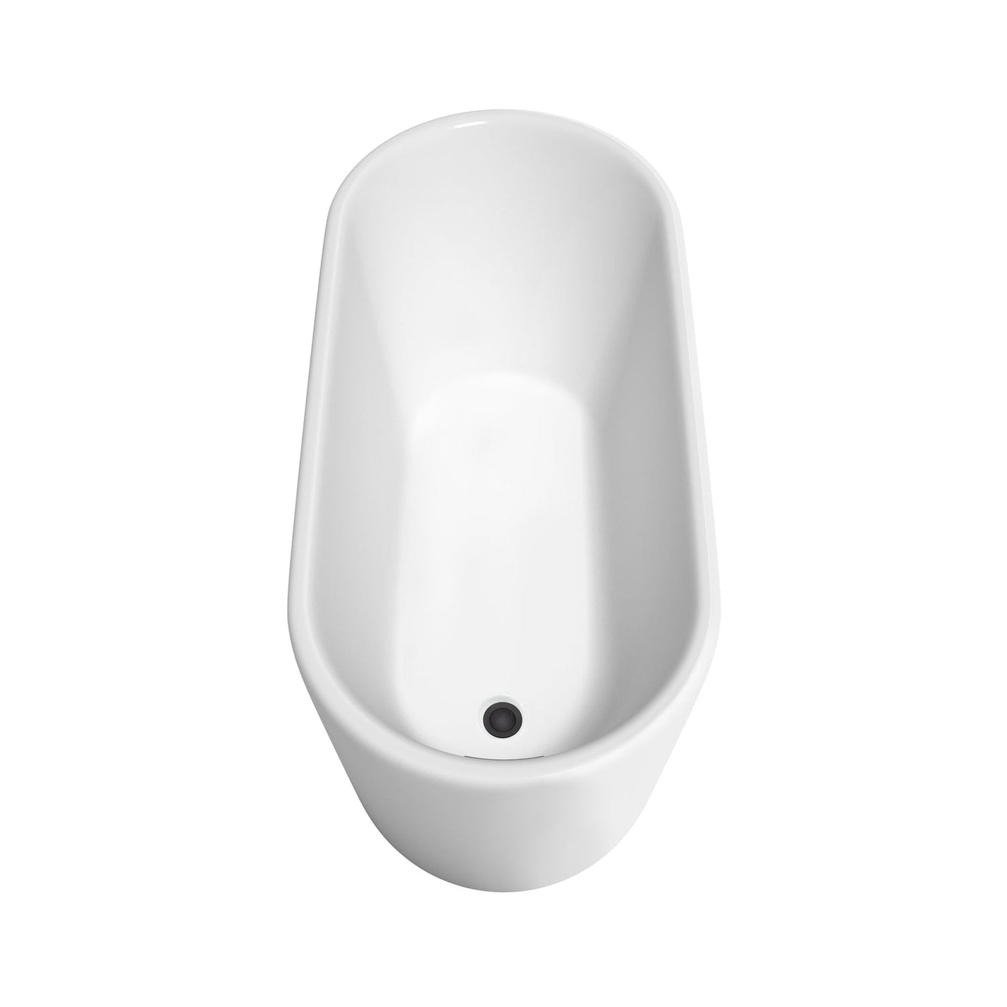 Wyndham Collection Ursula 59" Freestanding Bathtub in White With Matte Black Drain and Overflow Trim