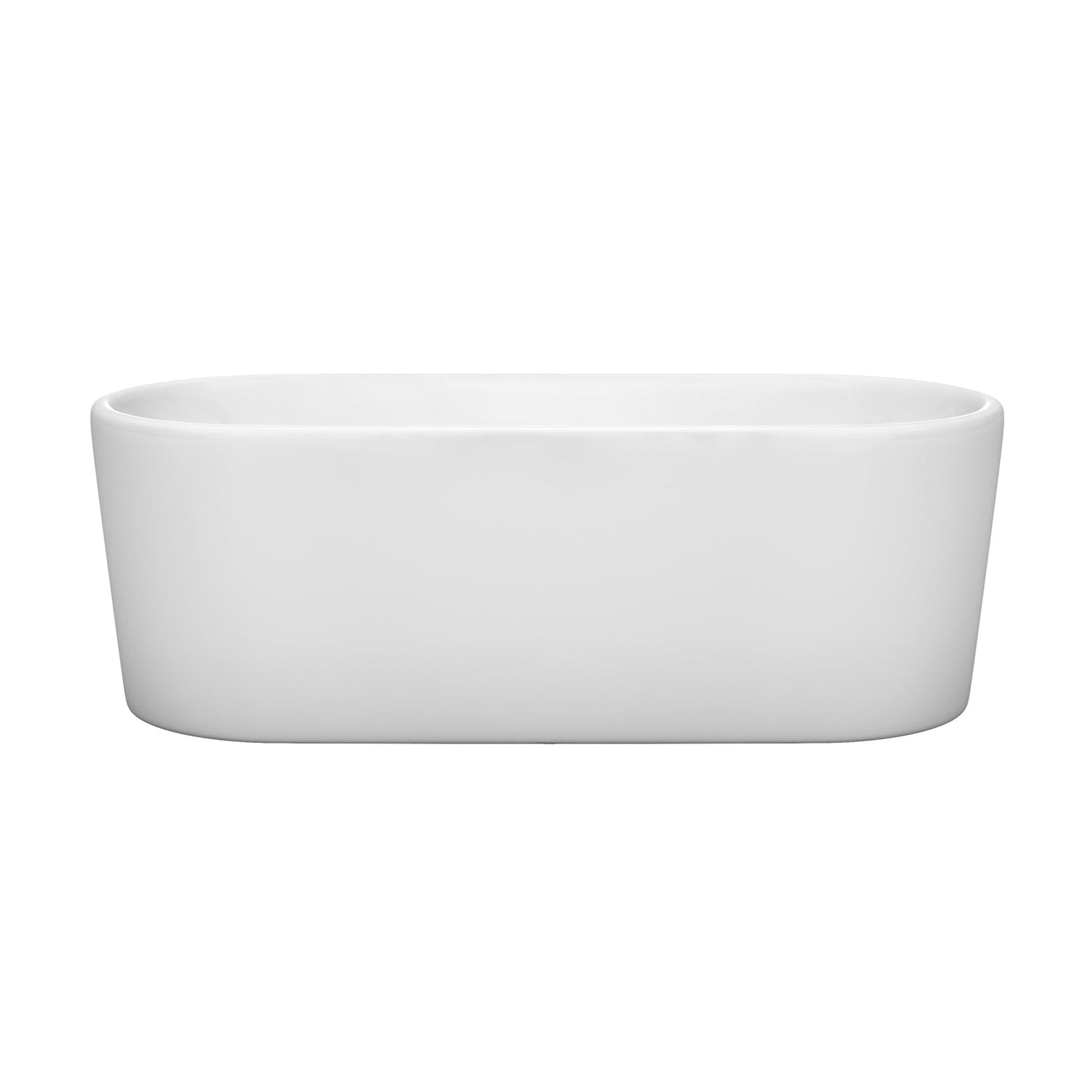 Wyndham Collection Ursula 67" Freestanding Bathtub in White With Matte Black Drain and Overflow Trim