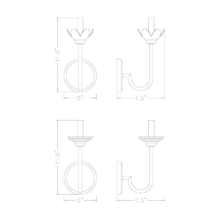 Z-Lite Allistair 1-Light Candelabra Bulb Base Brushed Nickel Steel Frame Clear Ribbed Glass Shade Wall Sconce