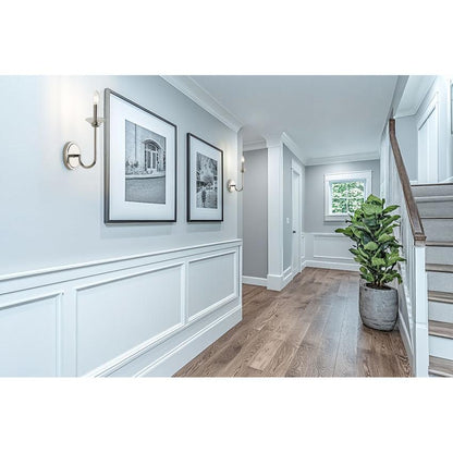 Z-Lite Allistair 1-Light Candelabra Bulb Base Polished Nickel Steel Frame Clear Ribbed Glass Shade Wall Sconce