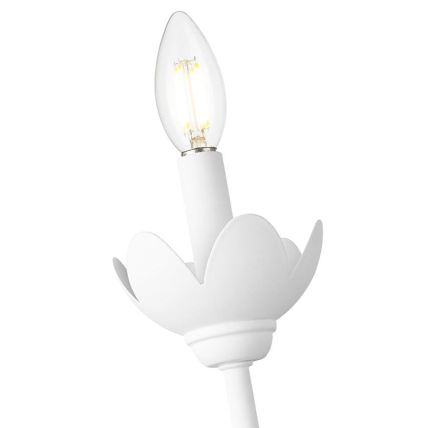 Z-Lite Allistair 1-Light Candelabra Bulb Base Textured White Steel Frame Clear Ribbed Glass Shade Wall Sconce