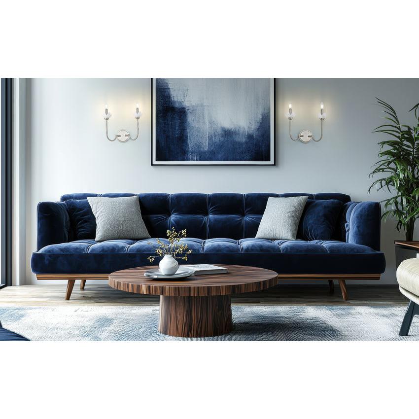 Z-Lite Allistair 2-Light Candelabra Bulb Base Brushed Nickel Steel Frame Clear Ribbed Glass Shade Wall Sconce