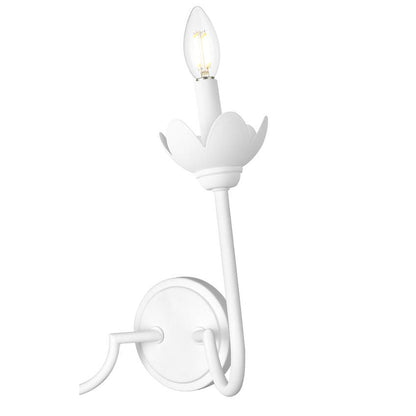 Z-Lite Allistair 2-Light Candelabra Bulb Base Tundra White Steel Frame Clear Ribbed Glass Shade Wall Sconce