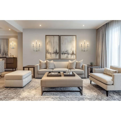 Z-Lite Allistair 3-Light Candelabra Bulb Base Brushed Nickel Steel Frame Clear Ribbed Glass Shade Wall Sconce