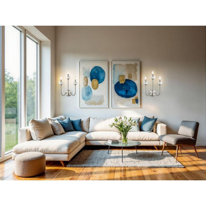 Z-Lite Allistair 3-Light Candelabra Bulb Base Brushed Nickel Steel Frame Clear Ribbed Glass Shade Wall Sconce