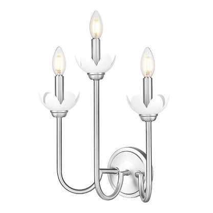Z-Lite Allistair 3-Light Candelabra Bulb Base Brushed Nickel Steel Frame Clear Ribbed Glass Shade Wall Sconce