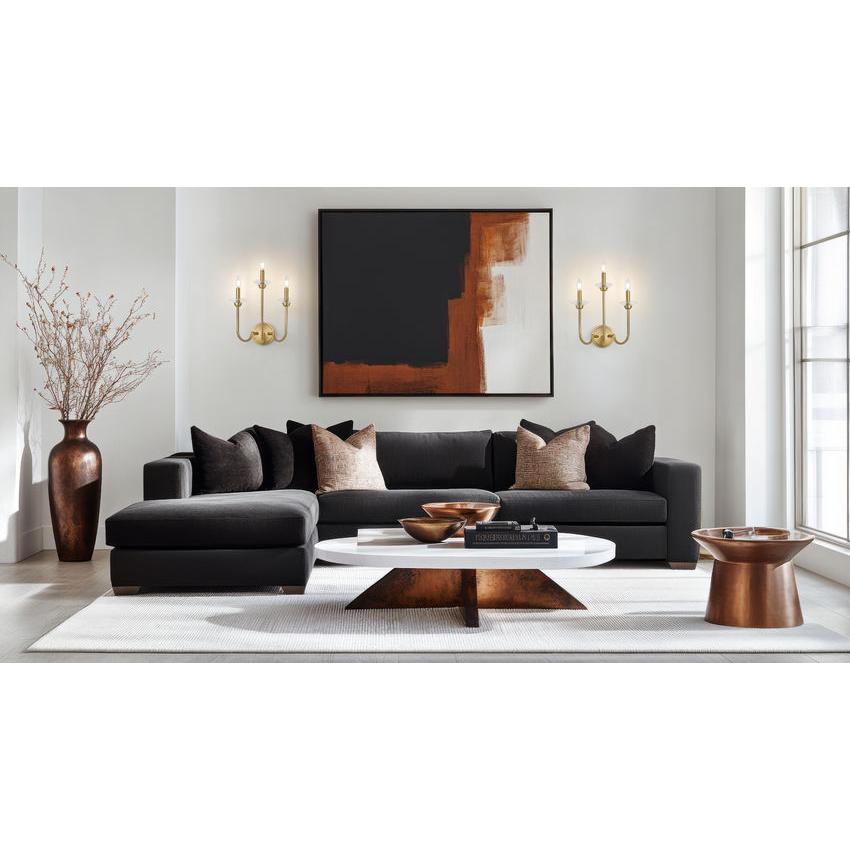 Z-Lite Allistair 3-Light Candelabra Bulb Base Modern Gold Steel Frame Clear Ribbed Glass Shade Wall Sconce