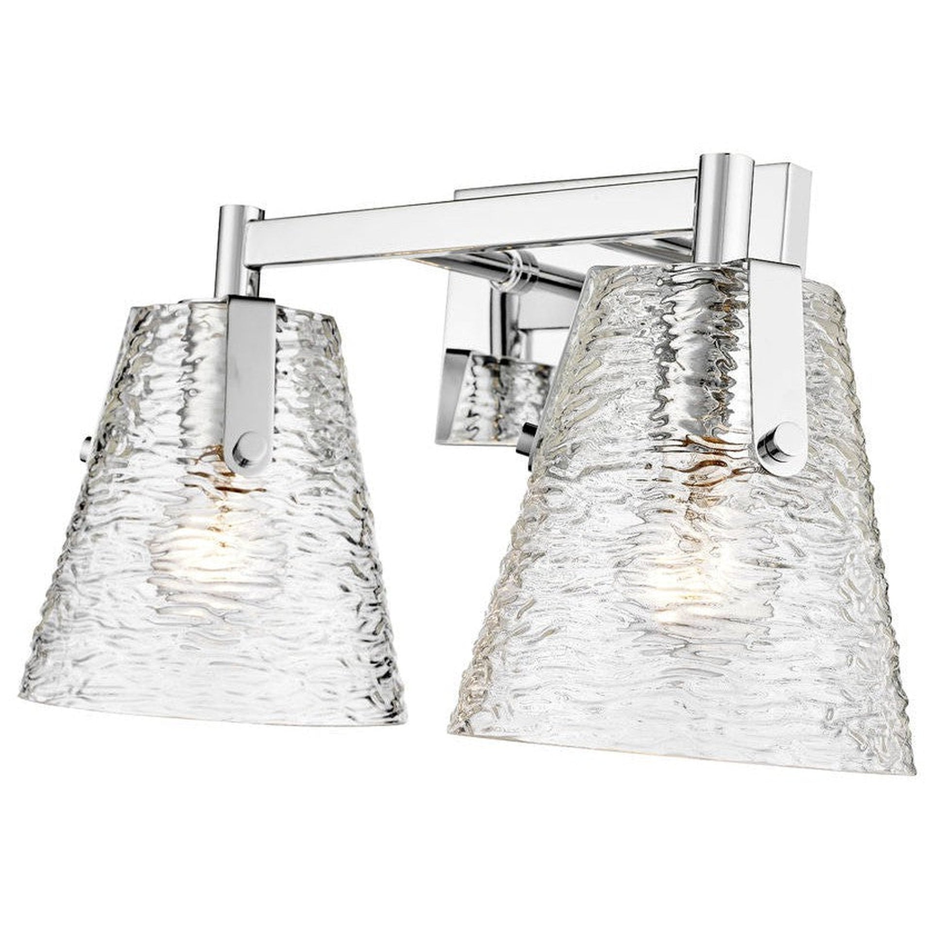Z-Lite Analia 17" 2-Light Chrome and Clear Ribbed Glass Shade Vanity Light