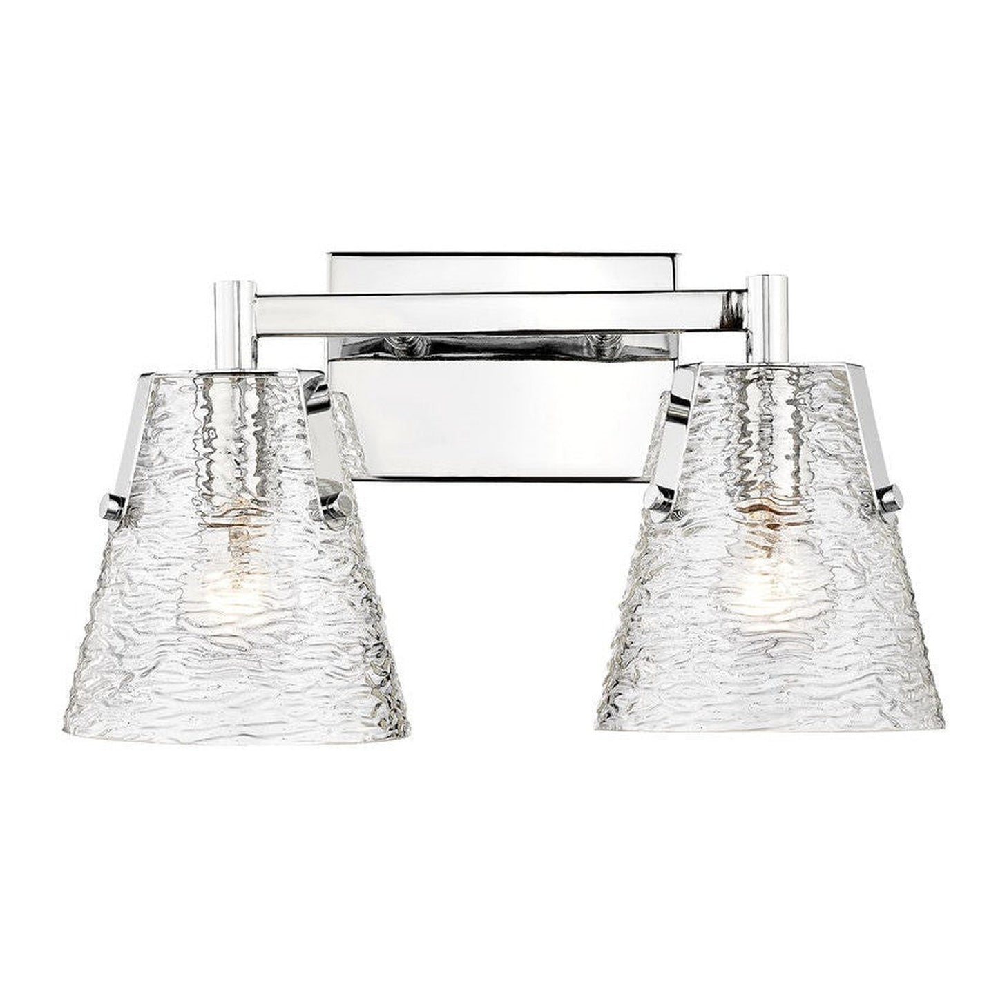 Z-Lite Analia 17" 2-Light Chrome and Clear Ribbed Glass Shade Vanity Light
