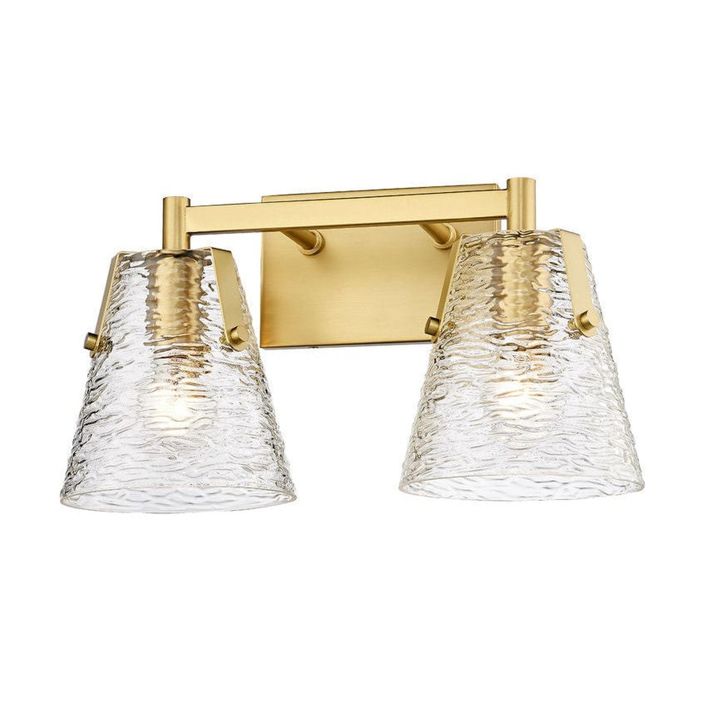 Z-Lite Analia 17" 2-Light Modern Gold and Clear Ribbed Glass Shade Vanity Light