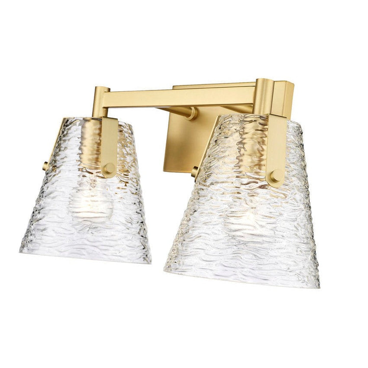 Z-Lite Analia 17" 2-Light Modern Gold and Clear Ribbed Glass Shade Vanity Light