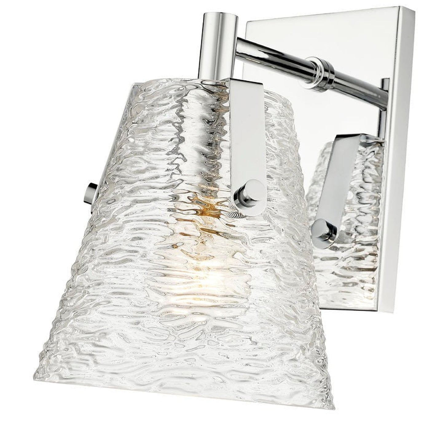 Z-Lite Analia 7" 1-Light Chrome and Clear Ribbed Glass Shade Wall Sconce