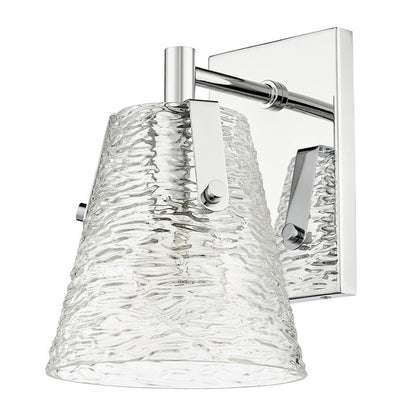Z-Lite Analia 7" 1-Light Chrome and Clear Ribbed Glass Shade Wall Sconce