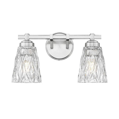 Z-Lite Andree 16" 2-Light Brushed Nickel Steel Frame Clear Glass Shade Vanity Lighting