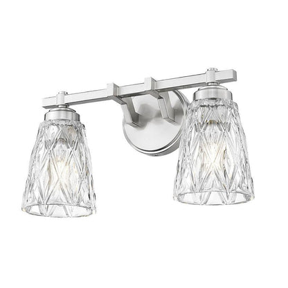 Z-Lite Andree 16" 2-Light Brushed Nickel Steel Frame Clear Glass Shade Vanity Lighting