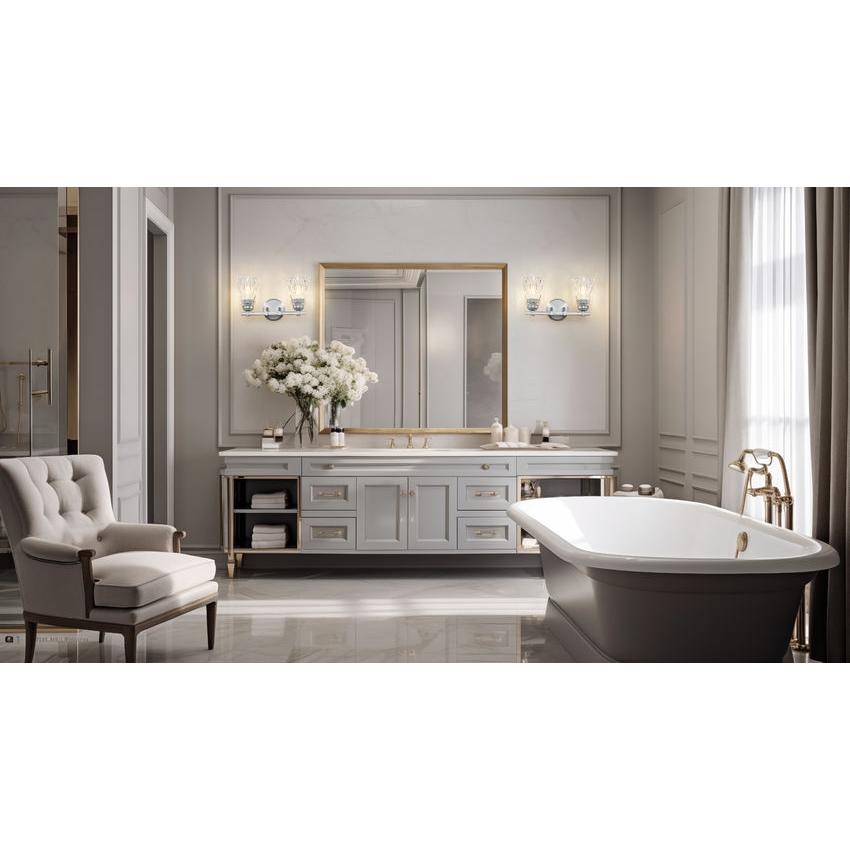 Z-Lite Andree 16" 2-Light Brushed Nickel Steel Frame Clear Glass Shade Vanity Lighting