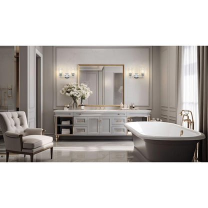 Z-Lite Andree 16" 2-Light Brushed Nickel Steel Frame Clear Glass Shade Vanity Lighting