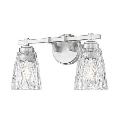 Z-Lite Andree 16" 2-Light Brushed Nickel Steel Frame Clear Glass Shade Vanity Lighting