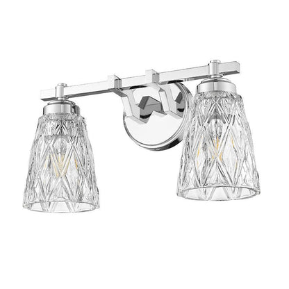 Z-Lite Andree 16" 2-Light Chrome Steel Frame Clear Glass Shade Vanity Lighting