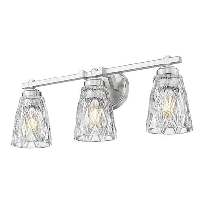 Z-Lite Andree 24" 3-Light Brushed Nickel Steel Frame Clear Glass Shade Vanity Lighting
